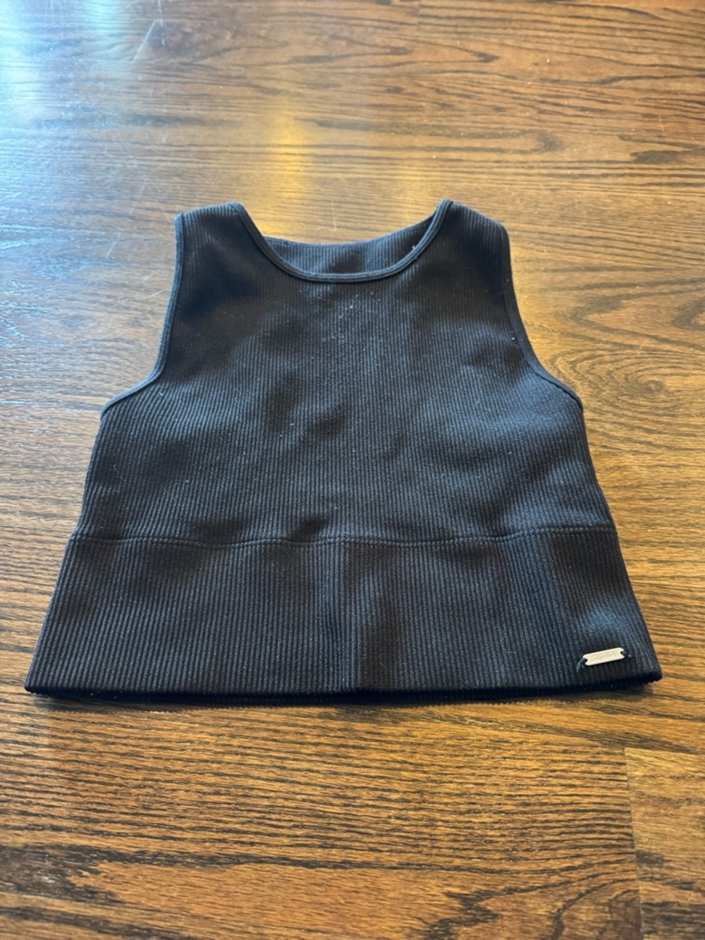 Gilly Hicks Black Ribbed Cropped Tank